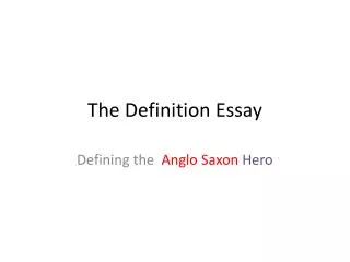 The Definition Essay