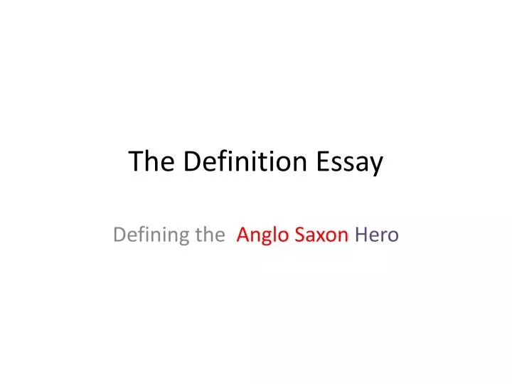 the definition essay