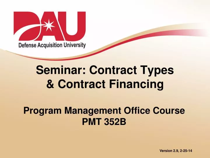 seminar contract types contract financing