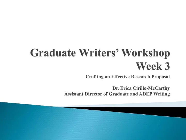 graduate writers workshop week 3