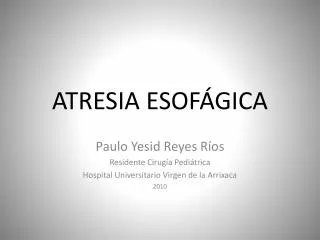 atresia esof gica