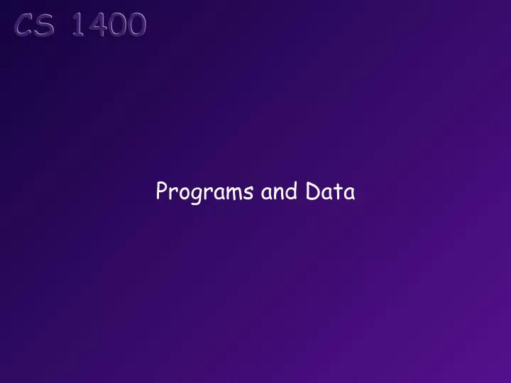 programs and data