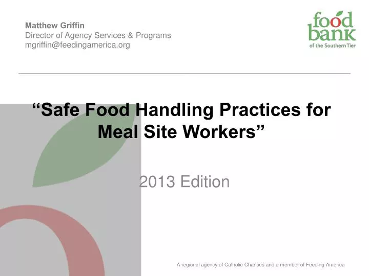 safe food handling practices for meal site workers