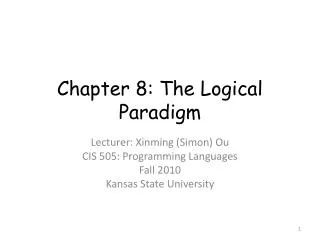 Chapter 8: The Logical Paradigm