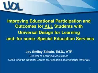 Improving Educational Participation and Outcomes for ALL Students with