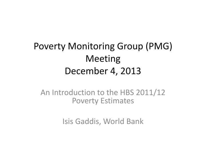 poverty monitoring group pmg meeting december 4 2013