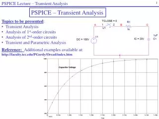 PSPICE Lecture – Transient Analysis