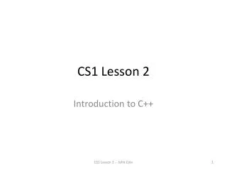CS1 Lesson 2