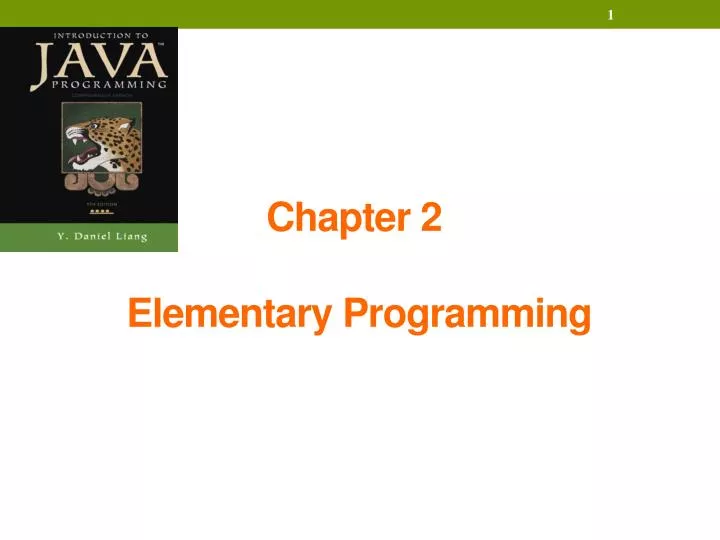 chapter 2 elementary programming