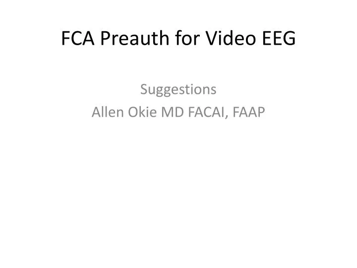 fca preauth for video eeg