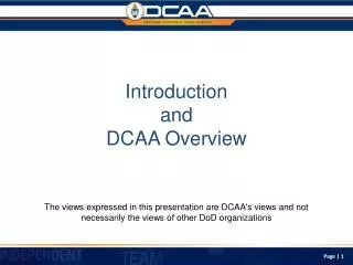 Introduction and DCAA Overview