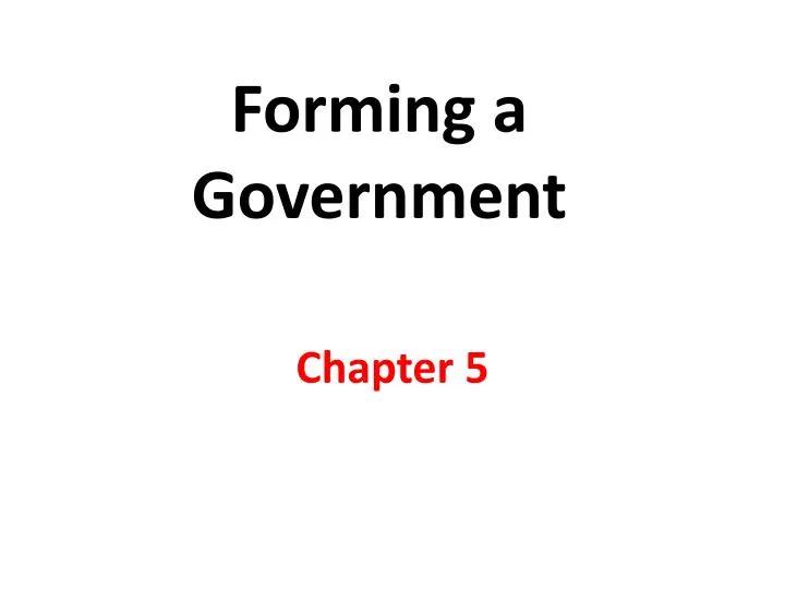 forming a government