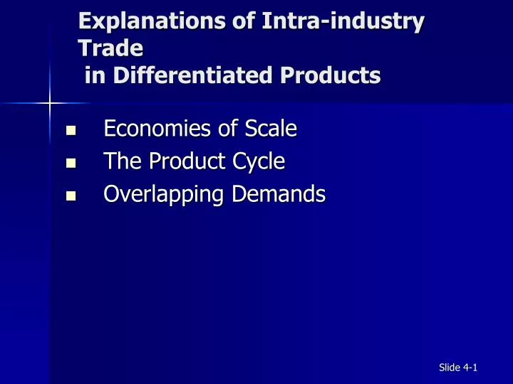 explanations of intra industry trade in differentiated products