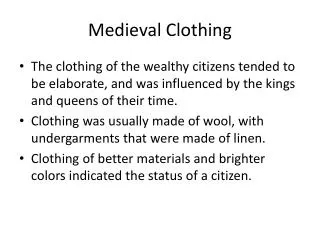 Medieval Clothing