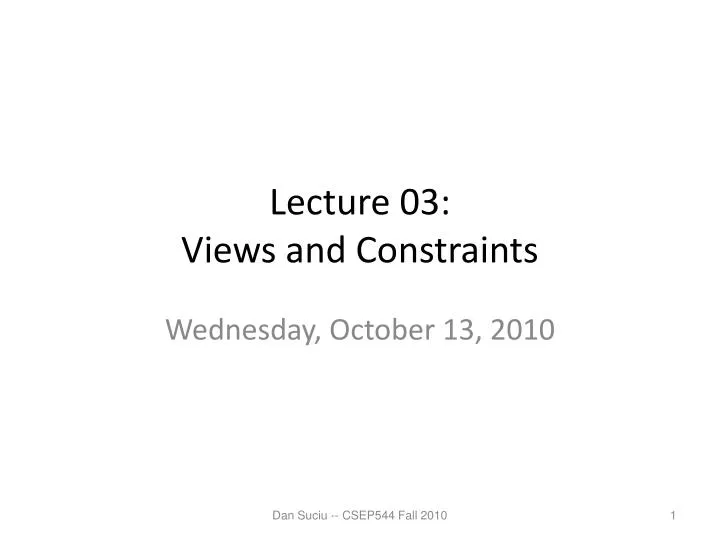 lecture 03 views and constraints