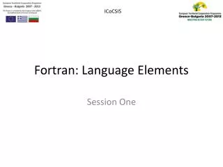 Fortran: Language Elements