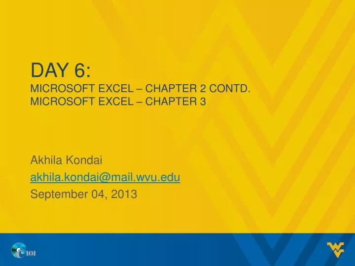 day 6 microsoft excel chapter 2 contd microsoft excel chapter 3