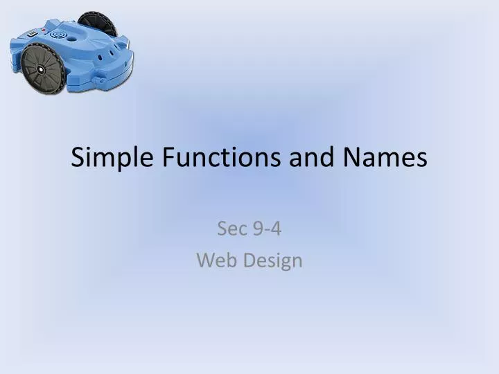 simple functions and names