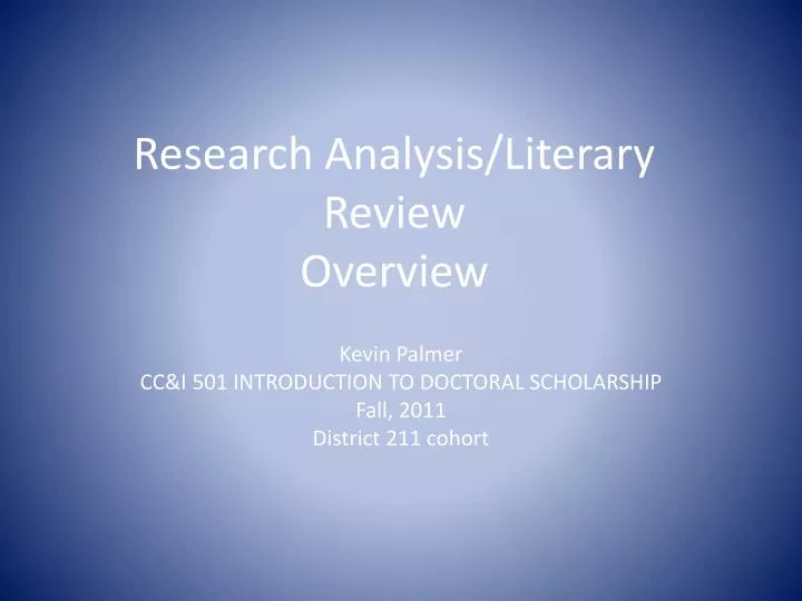 research analysis literary review overview