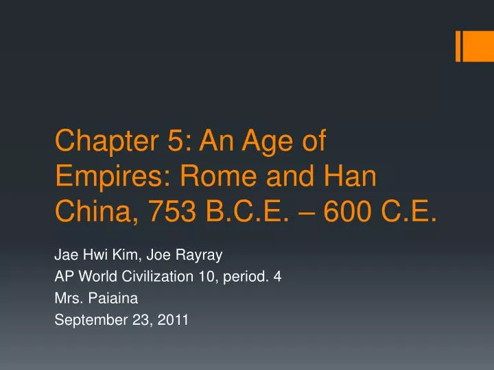 chapter 5 an age of empires rome and han china 753 b c e 600 c e