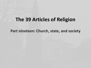 The 39 Articles of Religion