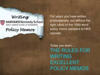 Writing Policy Memos
