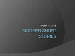 Modern short stories