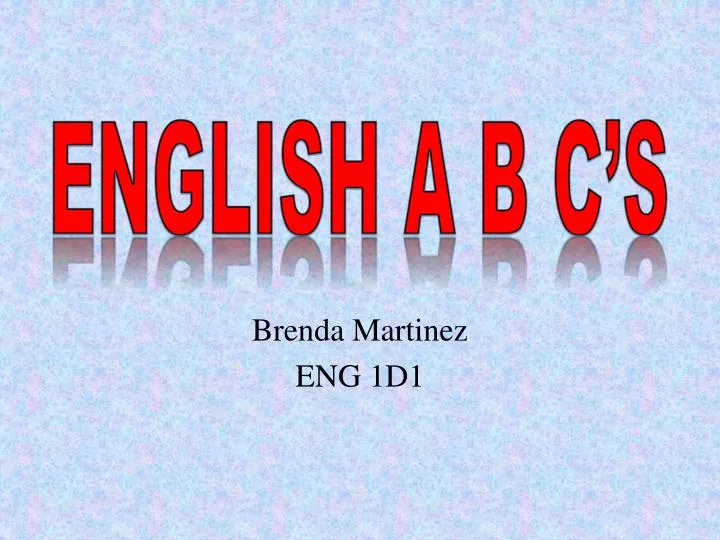 english a b c s