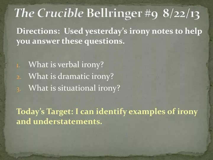 the crucible bellringer 9 8 22 13