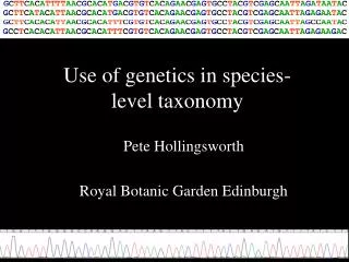 Use of genetics in species-level taxonomy