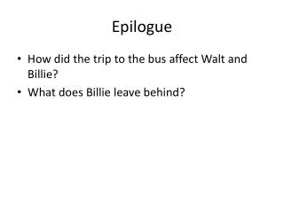epilogue