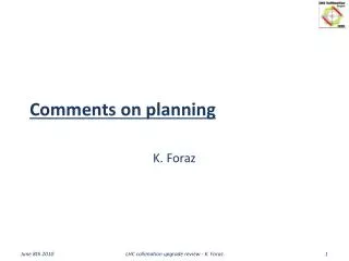 Comments on planning