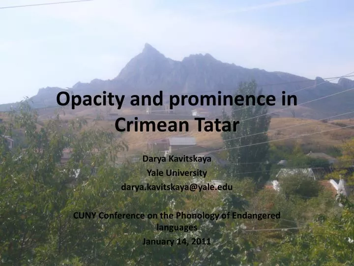opacity and prominence in crimean tatar