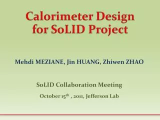 Calorimeter Design for SoLID Project