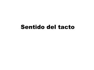 sentido del tacto