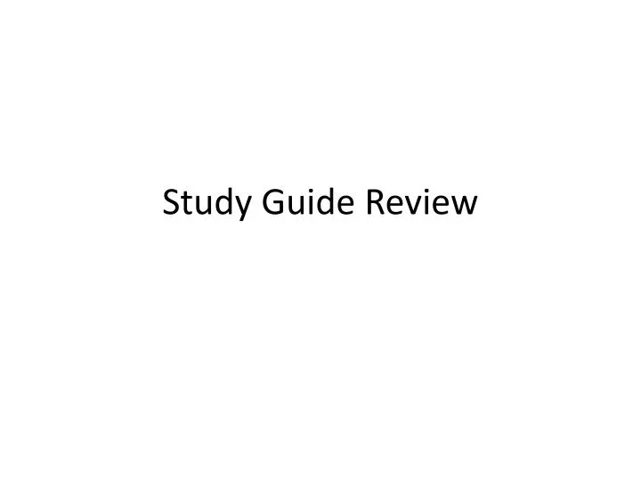 study guide review