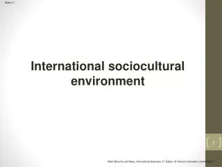 International sociocultural environment