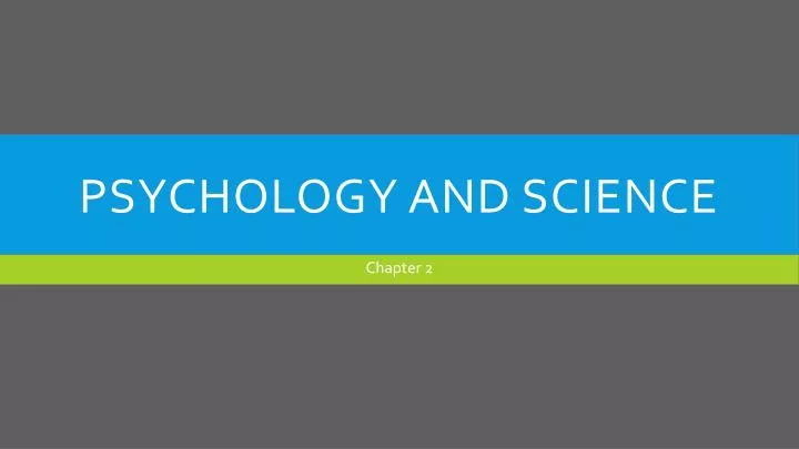 psychology and science