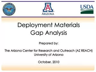 Deployment Materials Gap Analysis Prepared by: