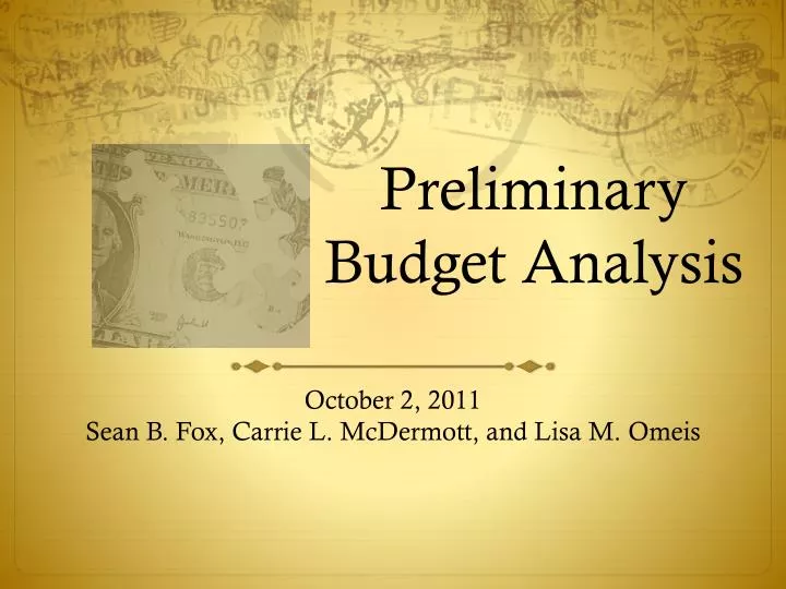 preliminary budget analysis