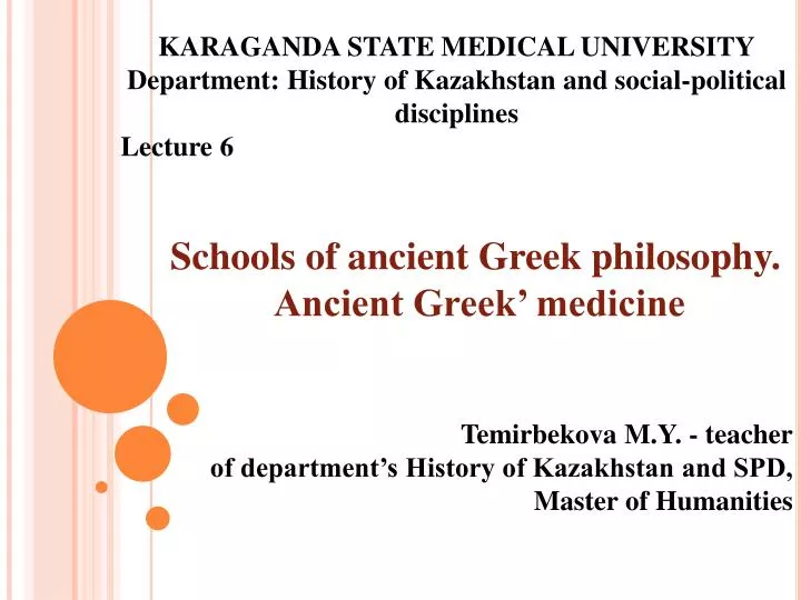 schools of ancient greek philosophy ancient greek medicine