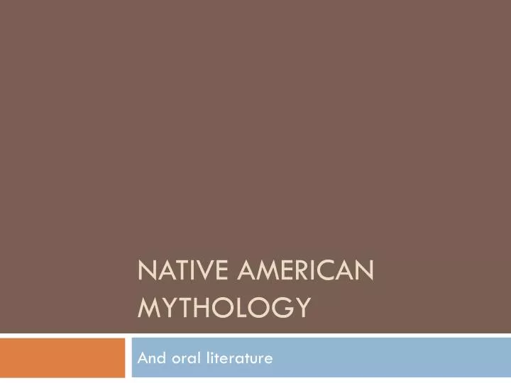 native american mythology