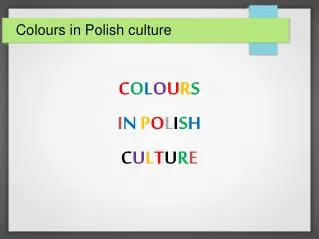 Colours in Polish culture