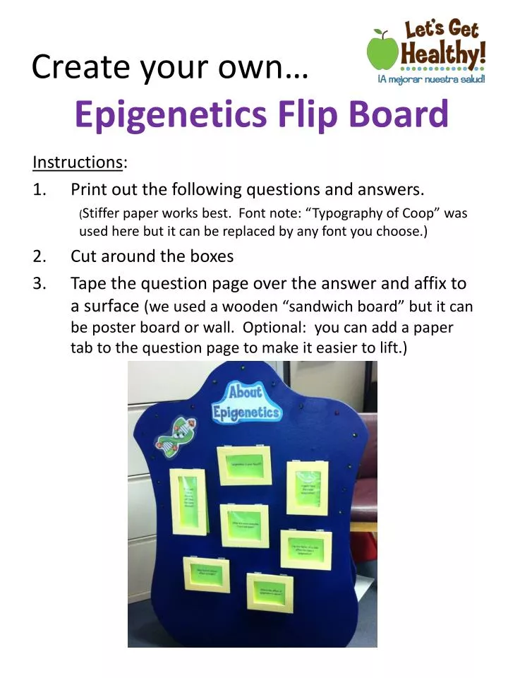 create your own epigenetics flip board