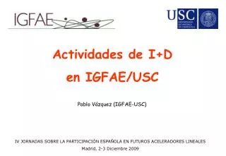 Actividades de I+ D en IGFAE /USC