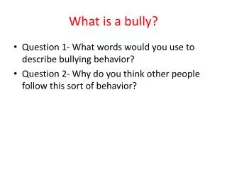 What is a bully?