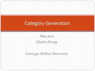 Category Generation