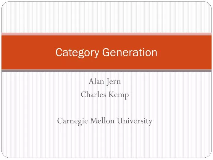 category generation