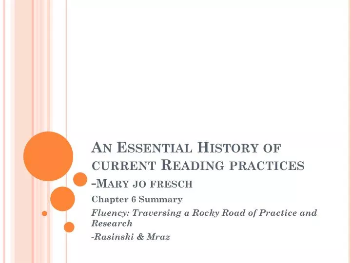 an essential history of current reading practices mary jo fresch