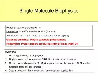 Single Molecule Biophysics